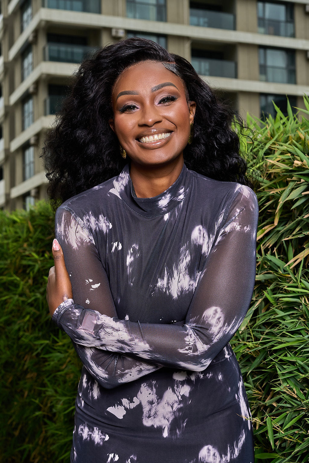 Midnight Marble Mesh Maxi Dress