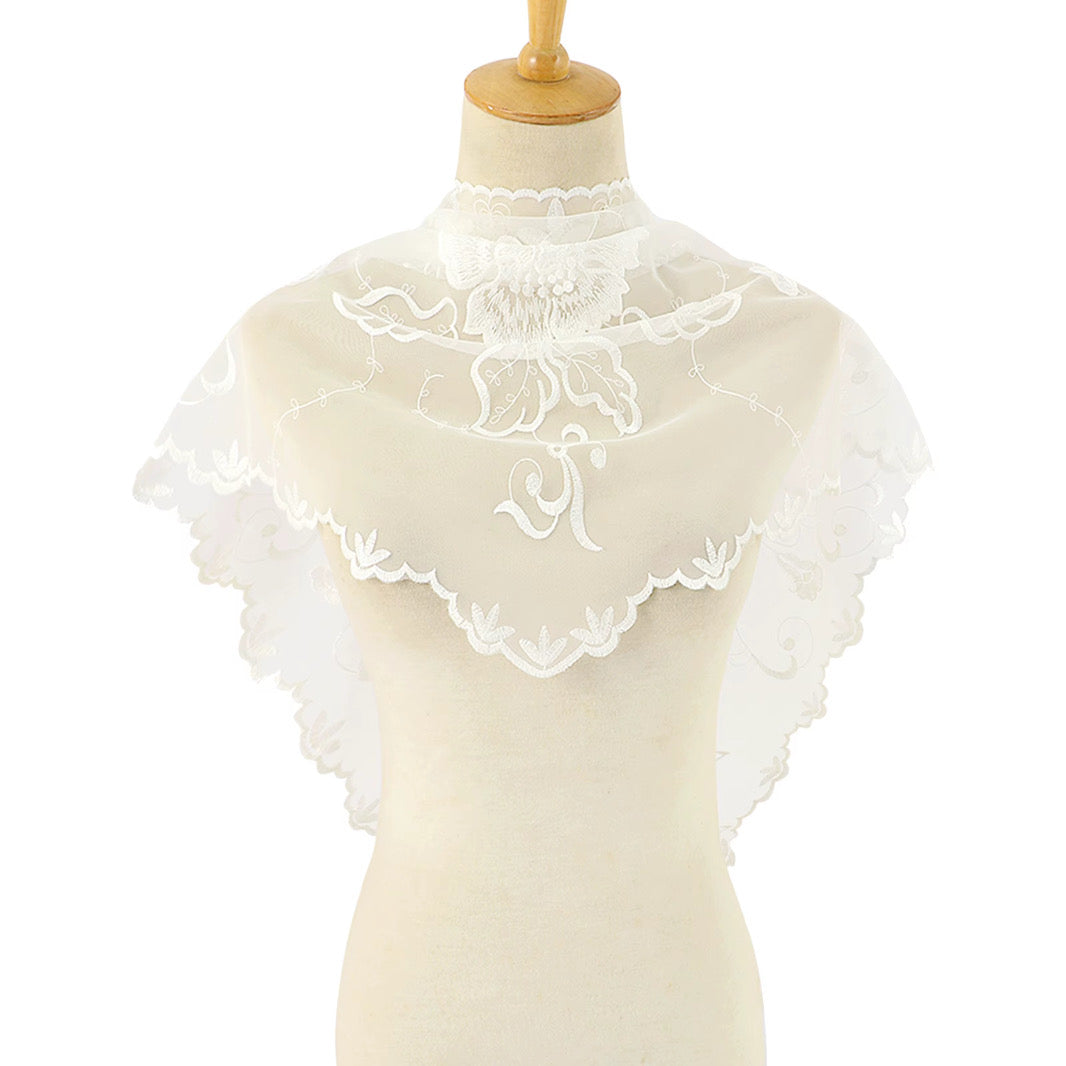 The Amélie Embroidered Lace Scarf