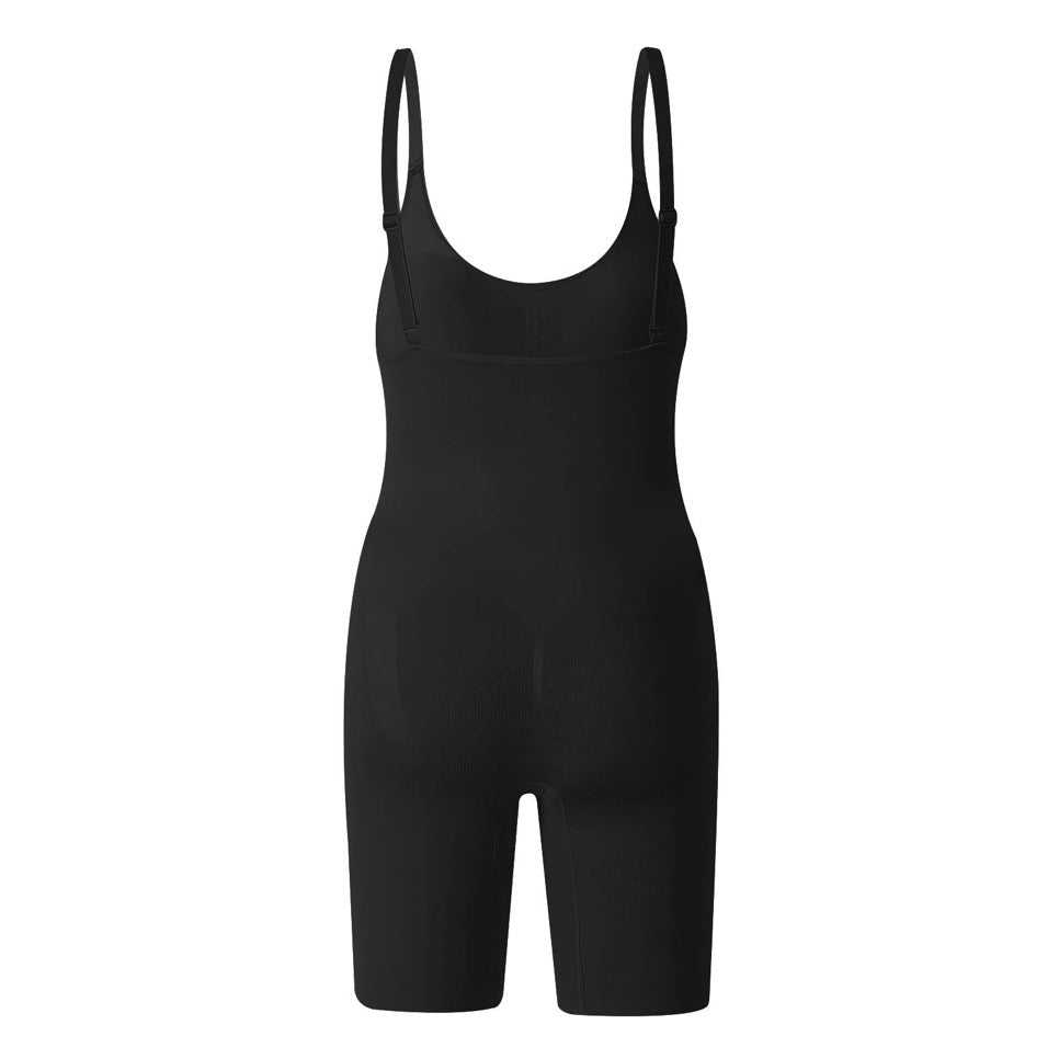 BLACK MID THIGH BODYSUIT