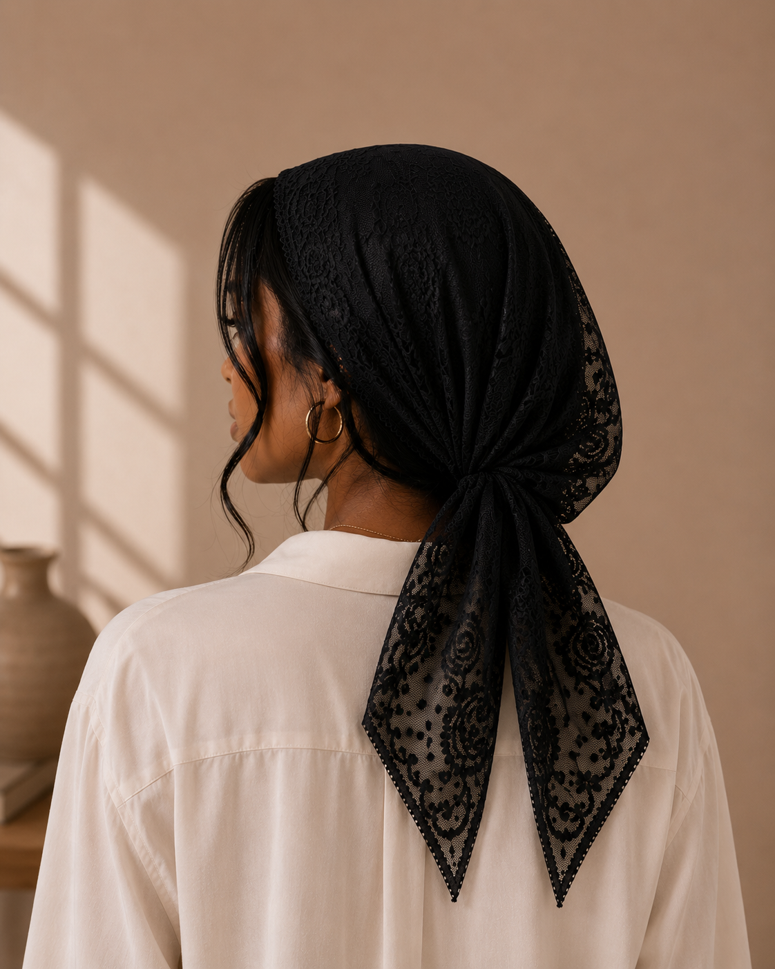 The Amélie Embroidered Lace Scarf