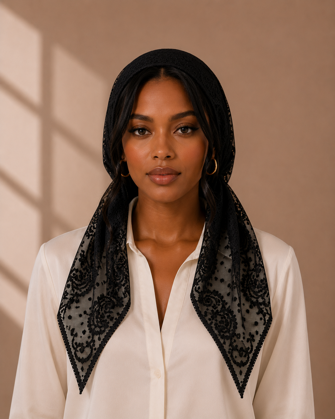 The Amélie Embroidered Lace Scarf