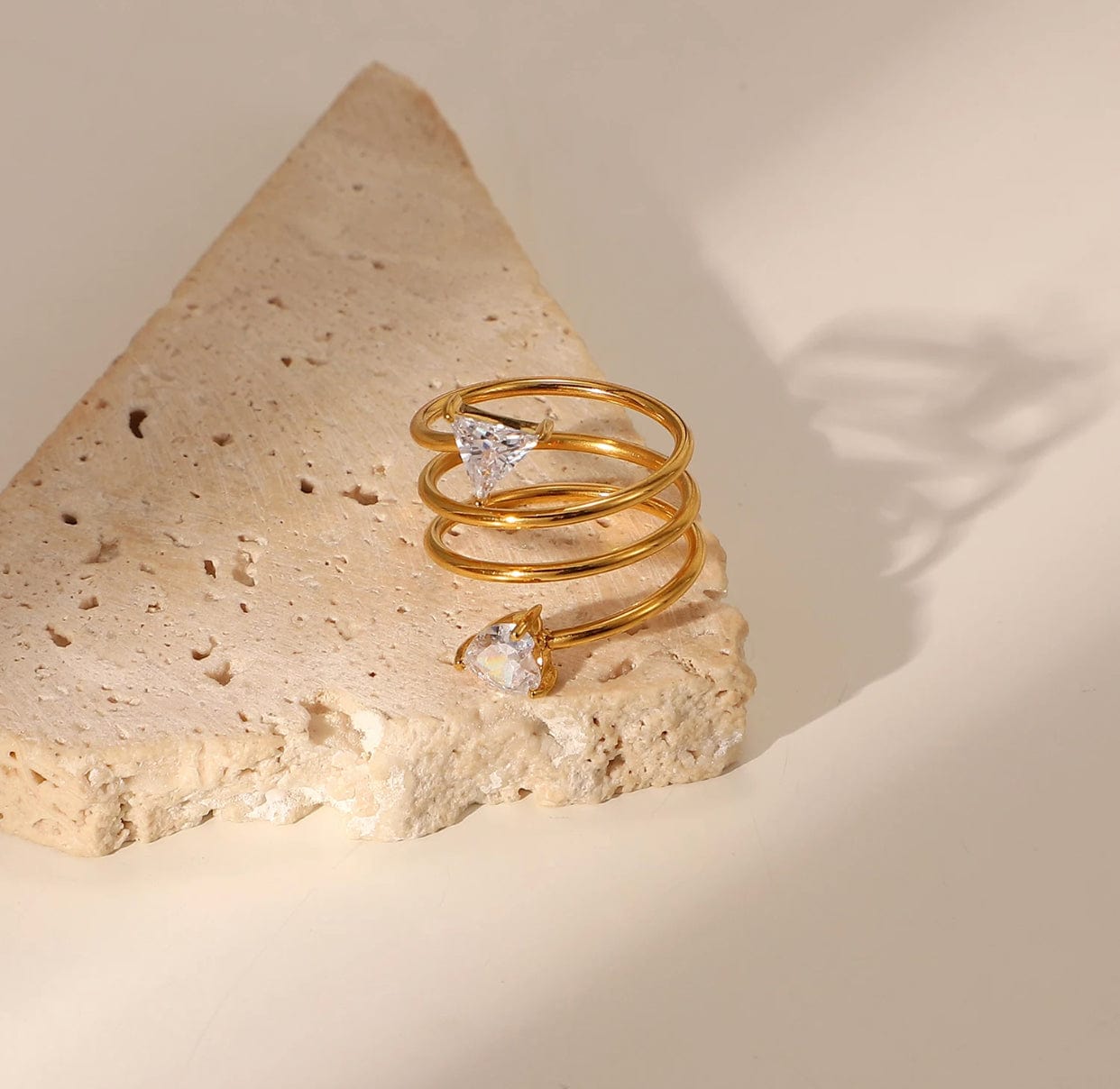 18k gold plated spiral ring