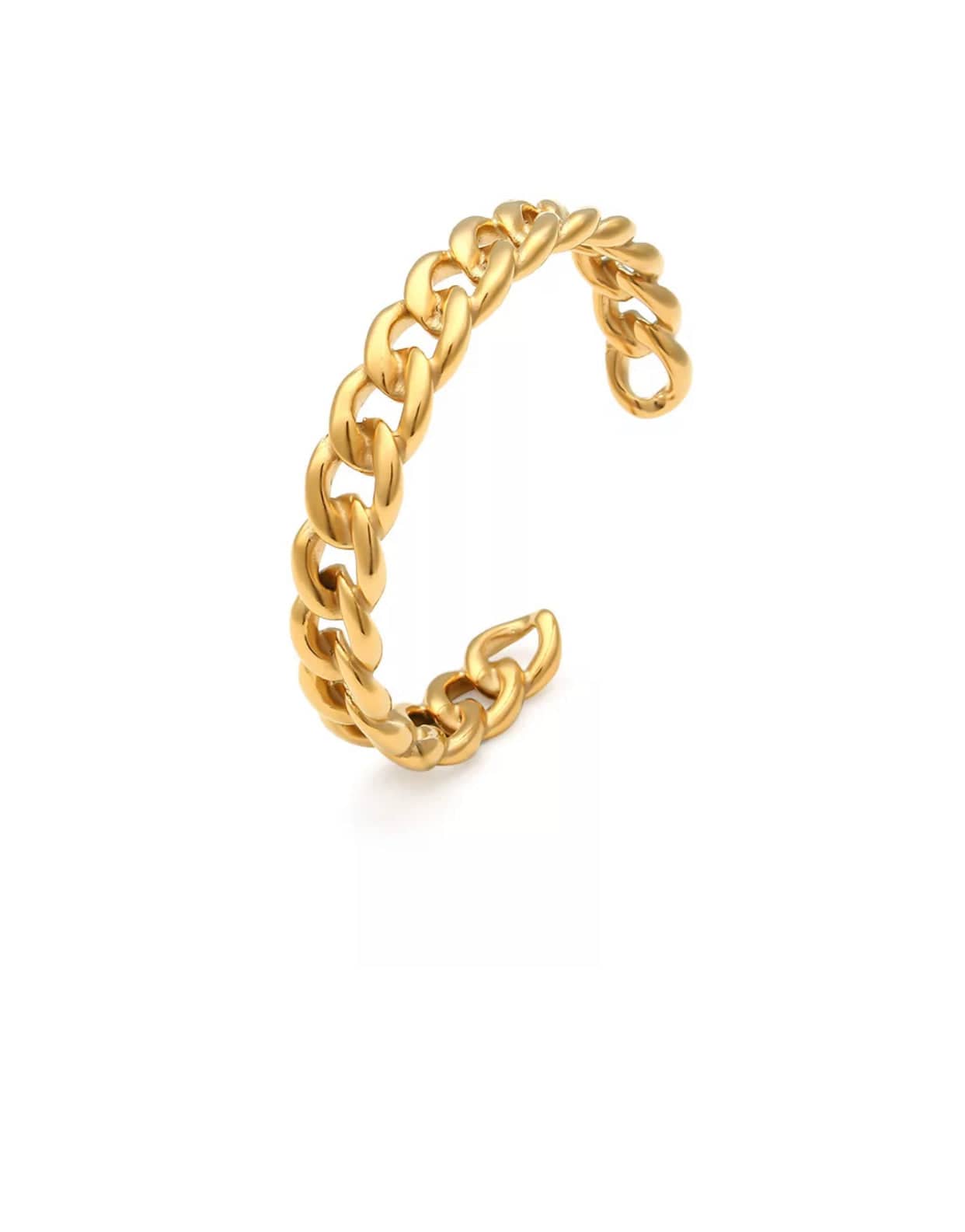 Cuban chain open cuff bangle