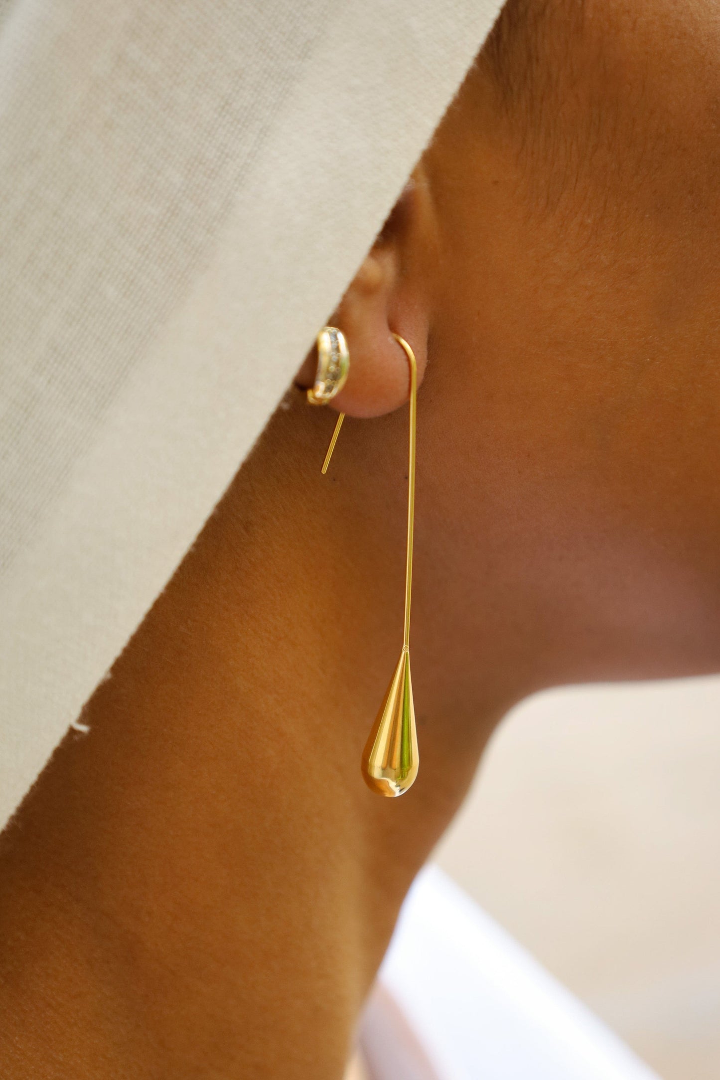 Gold drop earrings