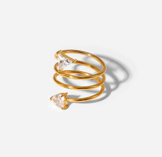 18k gold plated spiral ring